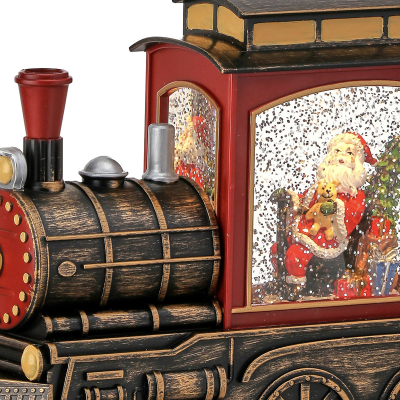 9" Led  Santa Train Water Globe