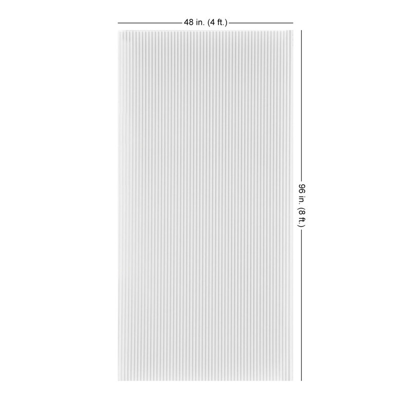Rib 2 MirroFlex 4ft. x 8ft. Glue Up PVC 3D Wall Panels 160 sq.ft., Mirror Silver