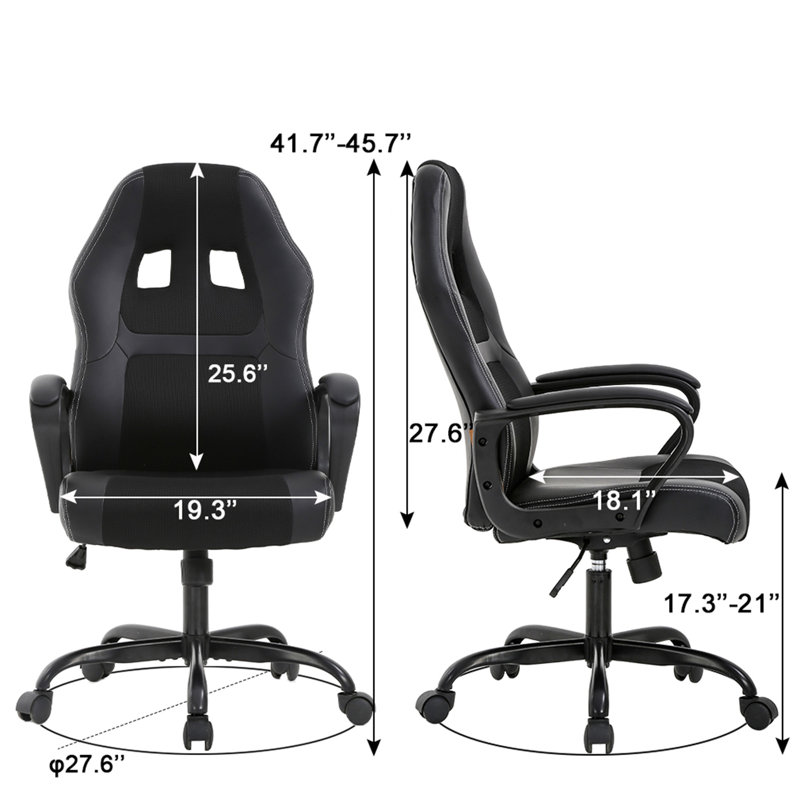 Gaming Chair Ergonomic Office Chair Computer Chair with Lumbar Support Ergonomic Pu Leather Adjustable Height Executive Chair for Women Men and Adults