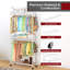 Portemanteau roulant autoportant avec tablette de rangement et crochets-136145541