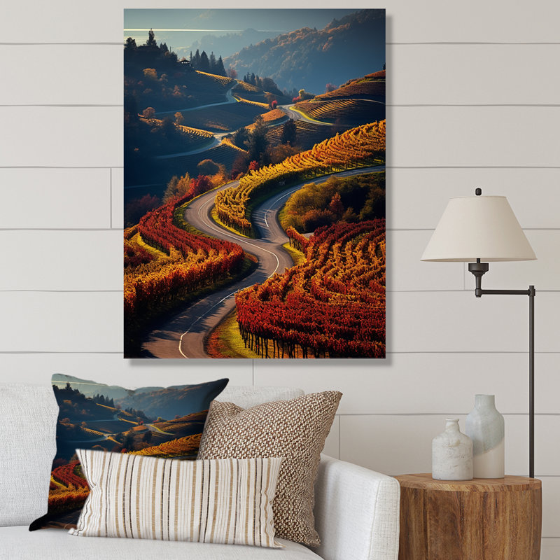 Impression sur toile «Scenic Enchanting Vineyard I - Landscape & Nature», H 32 po x l 24 po x P 1 po, Toile tendue