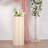 40inch Ivory DIY Accordion Cylinder Cardboard Folding Pillar Pedestal Box, Display Column Stand With Round Top Plate