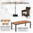 11 Pcs Patio Dining Table Chair Set With Umbrella And Base-753131333-753131335
