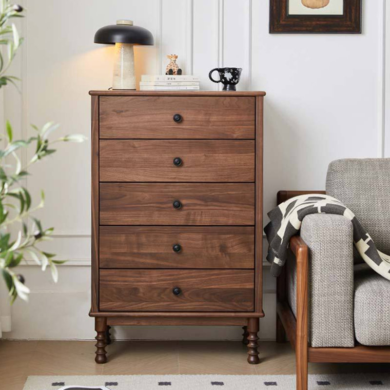 Brown Solid Wood Accent Cabinet