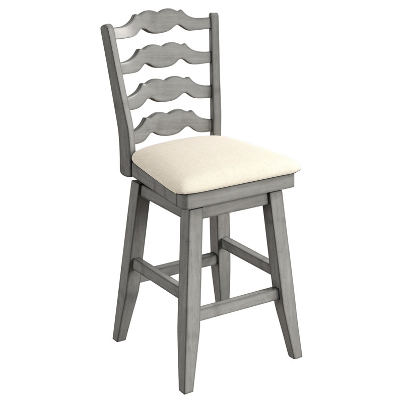 Tabouret de bar et de comptoir pivotant Fortville, Gris antique, Tabouret de comptoir (assise de 24 po de hauteur)