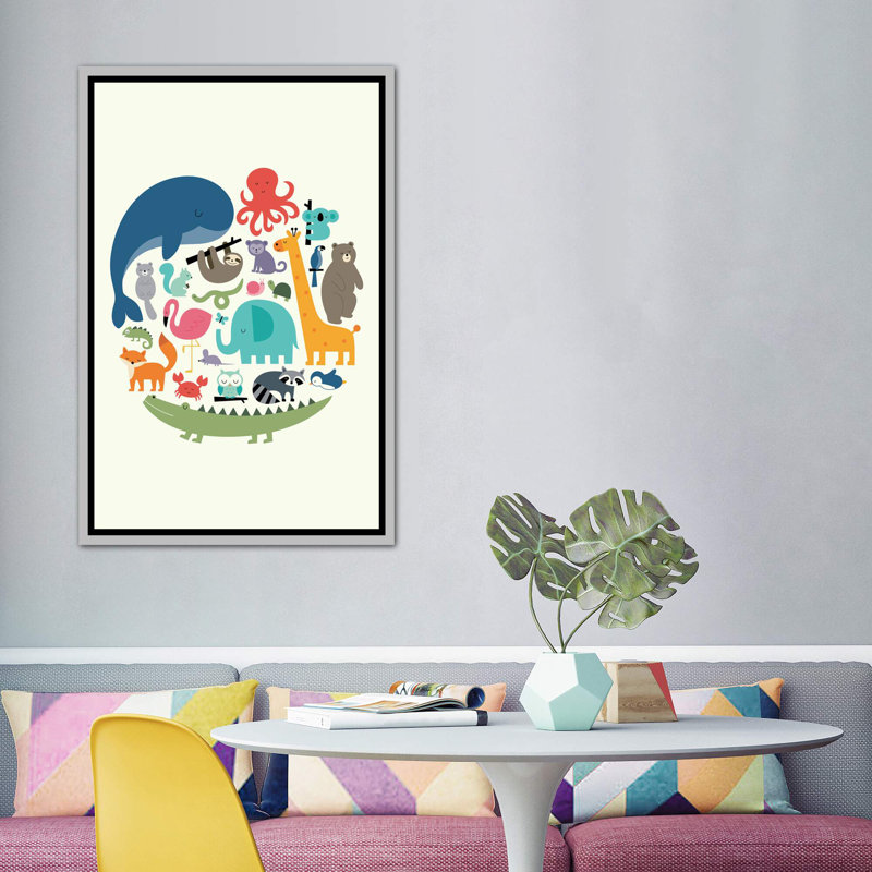 «We Are One» par Andy Westface - impression d'art graphique, H 60 po x l 40po x P 1,5 po, Toile avec cadre argenté