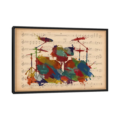 #2 de tambours multicolores sur une feuille de musique-impression d’art graphique
