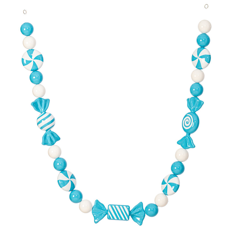5.5" Light Blue Enamel Candy Garland, Light Blue