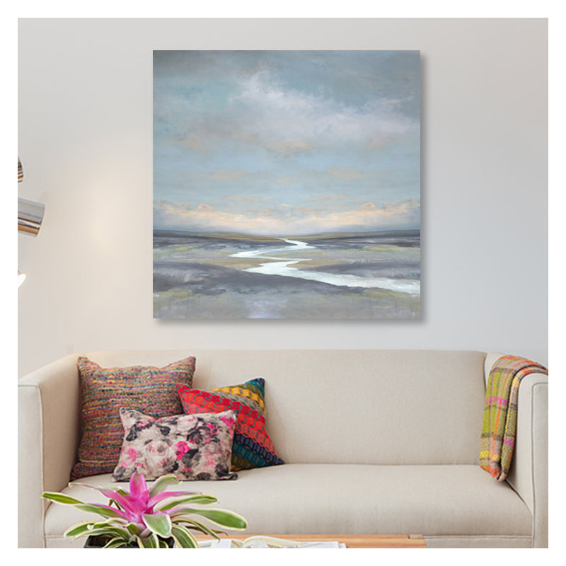 « riverbend i », impression sur toile, H 48 po x l 48 po x P 1,5 po, Pas de tapis, Toile tendue