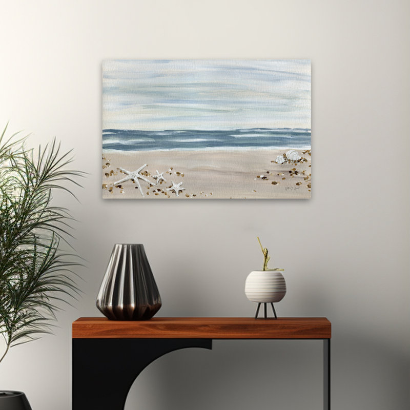 Coquillages au bord de la mer, H 24 po x l 16 po