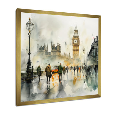 Rainy Views Of Big Ben In London II - City London Wall Décor
