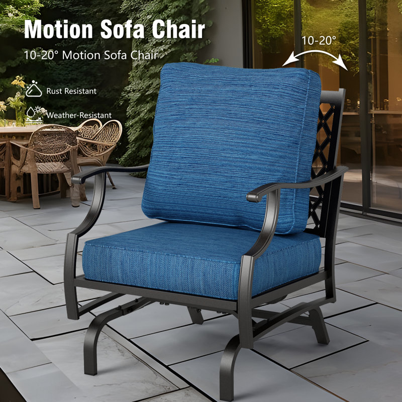 Outdoor Patio Conversation Furniture Set, Peacock Blue