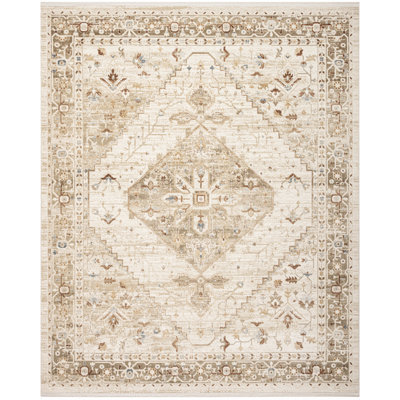 Nourison Pardis 7'10" x 9'10" Ivory Taupe Vintage Indoor Rug