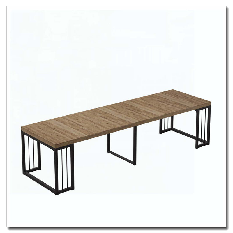Table de salle à manger extensible de 23,62 po à 118 po de longueur et extensible, Chêne antique