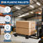 Nestable & Stackable HDPE Plastic Pallets - 6 Pack, 19.7" x 11.8" x 3.9" Interlinked Ventilated Heavy Duty Floor Tiles for Garage, Warehouse, Basement Storage - Black, 6-Piece Set in Black-2112648525
