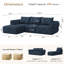 Canapé modulaire Boneless de 104 po avec siège profond, canapé rembourré confortable en forme de L pour le salon, canapé 3 places sans os avec repose-pieds mobile, housse amovible, aucun assemblage requis-143183754