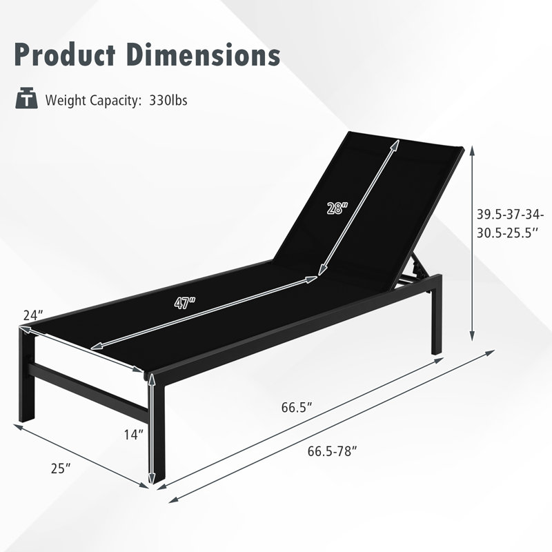 Outdoor Metal Chaise Lounge
