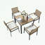 Ensemble de table de salle à manger 5 pièces avec trou pour parasol-1227104159