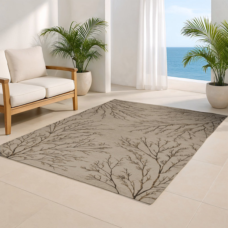 Tapis intérieur et extérieur gris Nature, Rectangulaire 2 pi x 3 pi