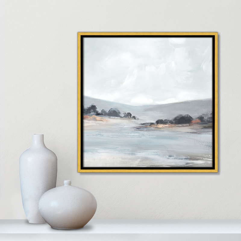 «Rolling Green Valley» par Luna Mavis, H 17,5 po x l 17,5 po, Flotteur doré