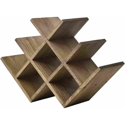 8-Bottle Countertop Wine Rack - Wine Bottle Holder For Bar Table/Wine Cabinet Free Standing - Wood 3-Tier Wine Display And Storage Shelves Dark Brown by Prep & Savour