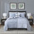 Madison Park Signature Blue Reversible Matelasse 4-Piece Full/Queen Quilt Set with Throw Pillow-87223275