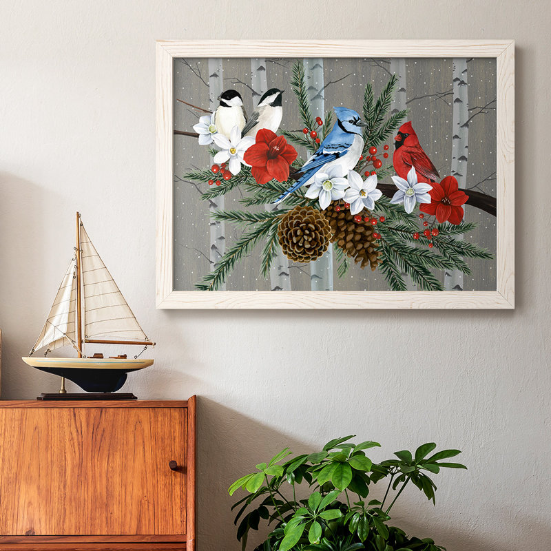 Birch Birds Collection, peinture sur toile encadrée, Blanc, H 22 po x l 32 po x P 1,5 po