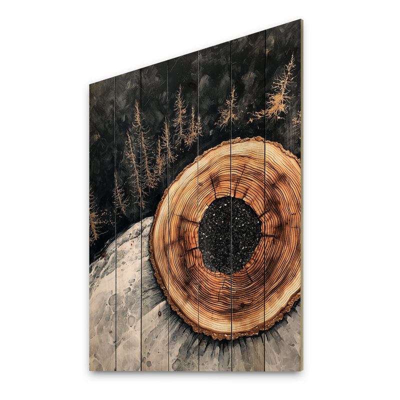 The Forest S Glass Vein Of Crystal I - Forest Wood Wall Art - On Natural Pine Wood, 20" H x 10" W x 0.78" D
