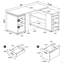 Bureau en L gris à 3 tiroirs en bois flotté-267308833