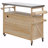 Natural Rolling Outdoor Kitchen Island, Solid Fir Wood Bar Cart with Stainless Steel Top-1839399503