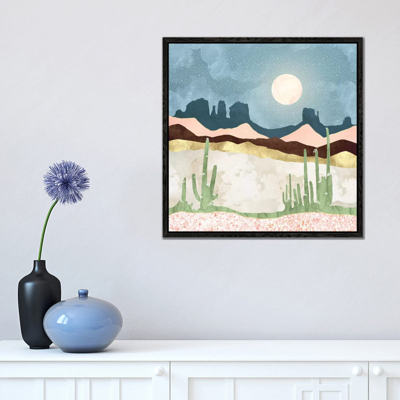 Desert Bloom - Print on Canvas, Black Framed, 66.04 cm H x 66.04 cm W