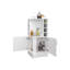 Bar blanc avec porte-bouteilles et tablette ouverte-418542625