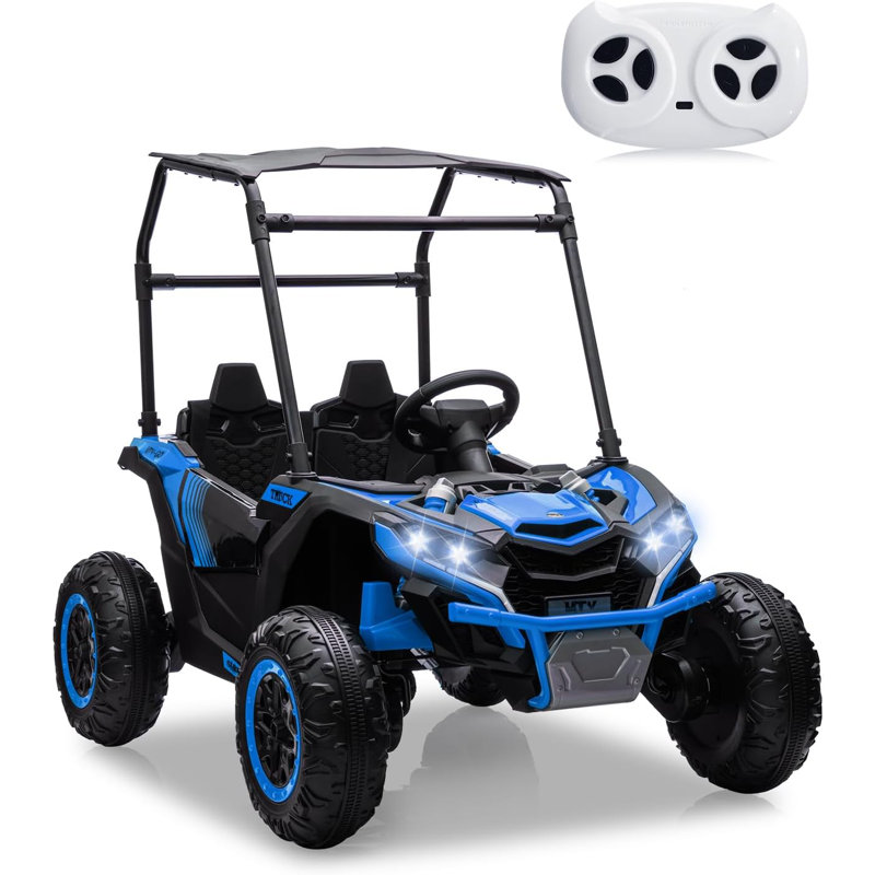 Camion électrique 2 places pour enfants 2 places Ride On Utv, 24V 4WD, Bleu