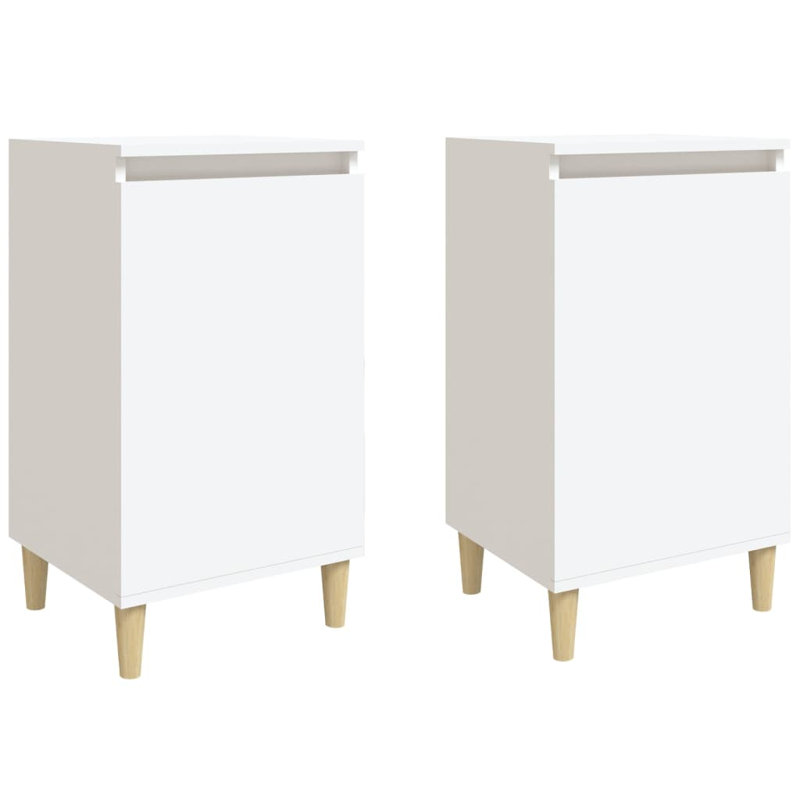 Mullinville 40cm W Solid Wood Bedside Table, Beige, Light Beige