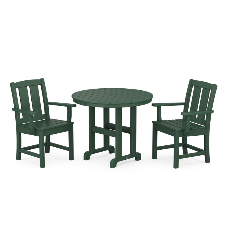 Mission 3-Piece Farmhouse Dining Set, Green