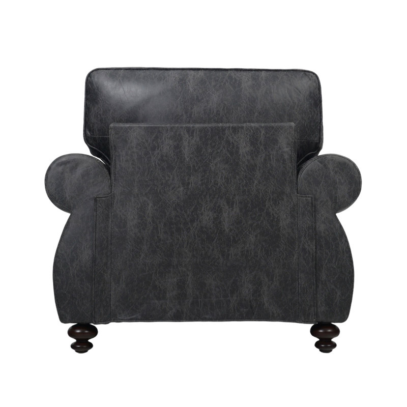 2-Piece Rolled Arm Fabric Sofa Set, Grey