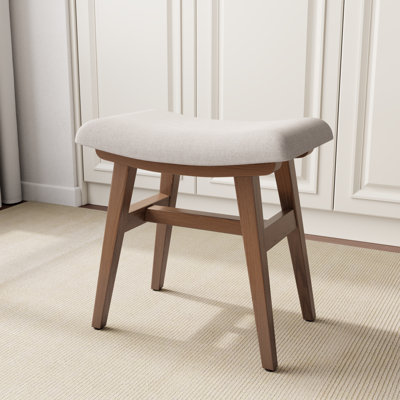 Solid Wood Frame Vanity Chair with High-Density Sponge Cushion