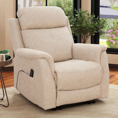 Recliner Chair with Vibration Massage, Velvet-Feel Fabric Reclining Chair for Living Room by Latitude Run