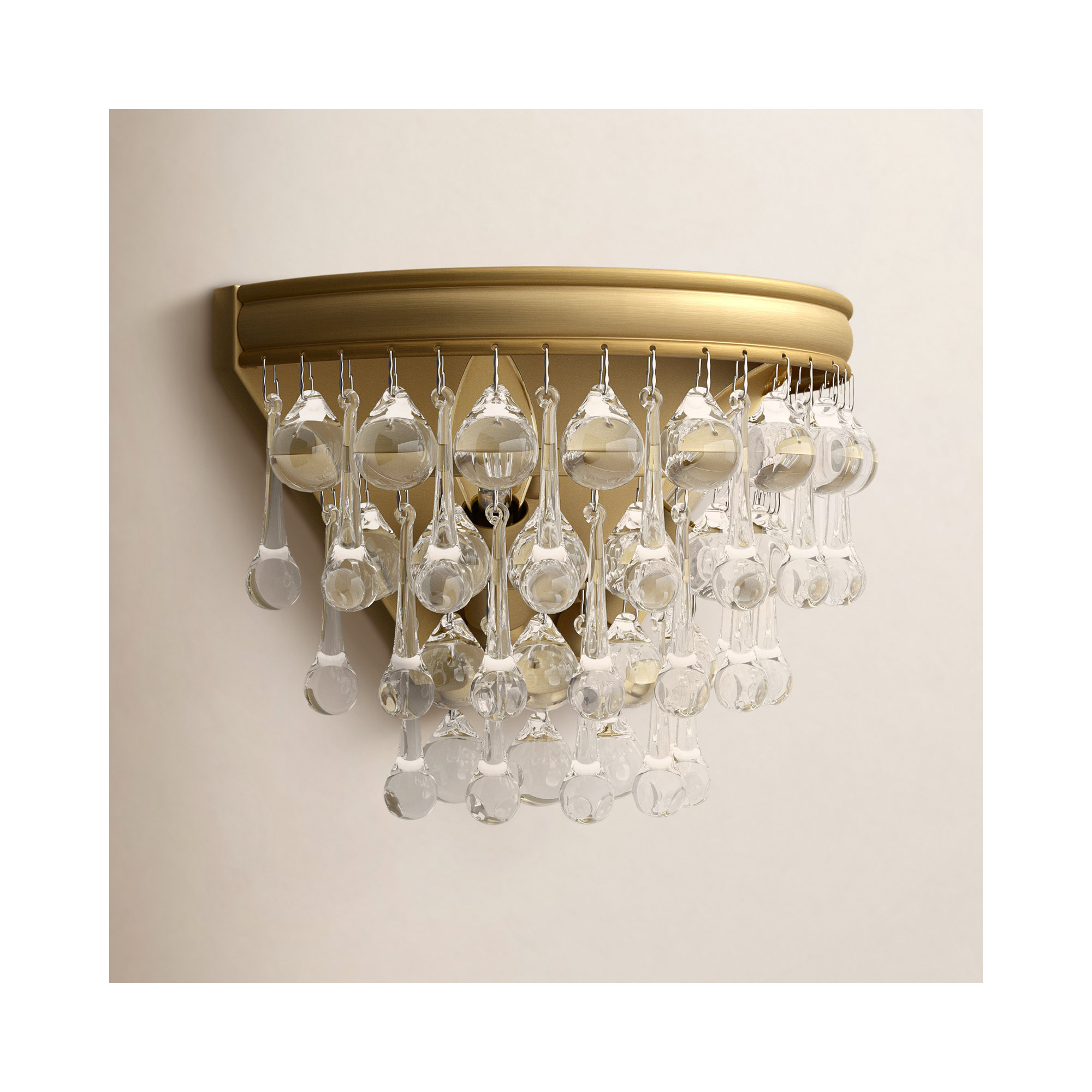 Stoneham 2 Light Dimmable Flush Mounted Sconce, Vibrant Gold