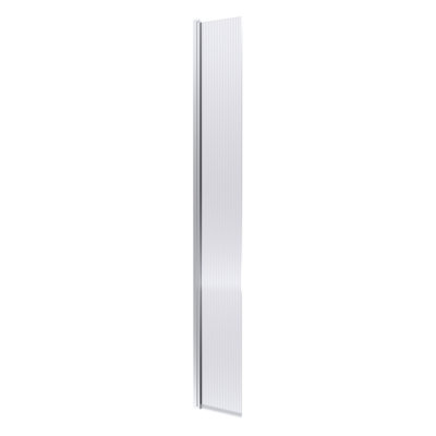 nuie 300mm Chrome Fluted Wetroom Return Screen With Support Bar