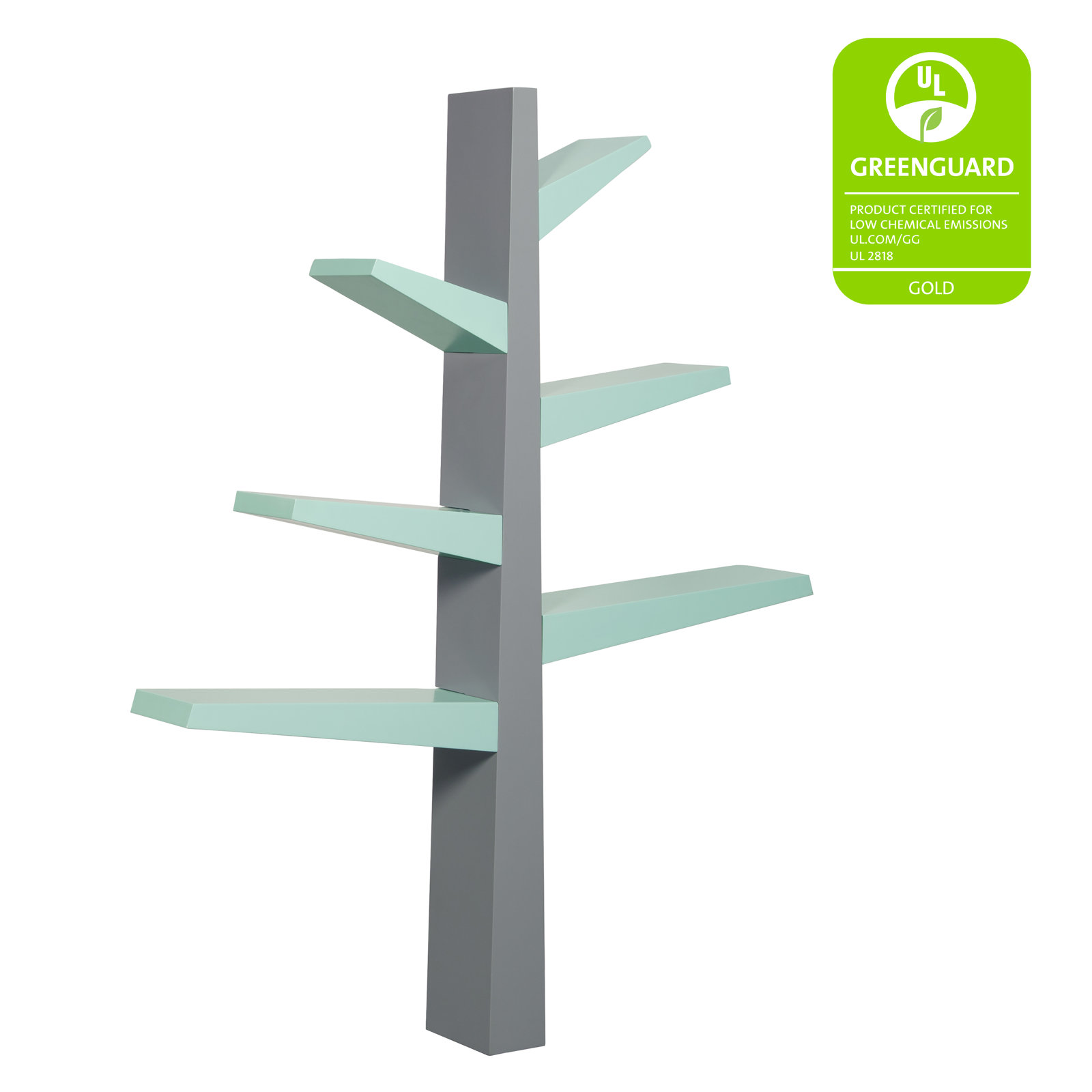 Spruce Tree Bookcase, Grey/Mint