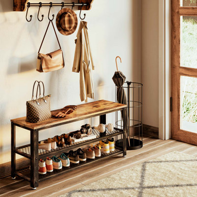 39.4'' Metal 12 Pairs Shoe Rack
