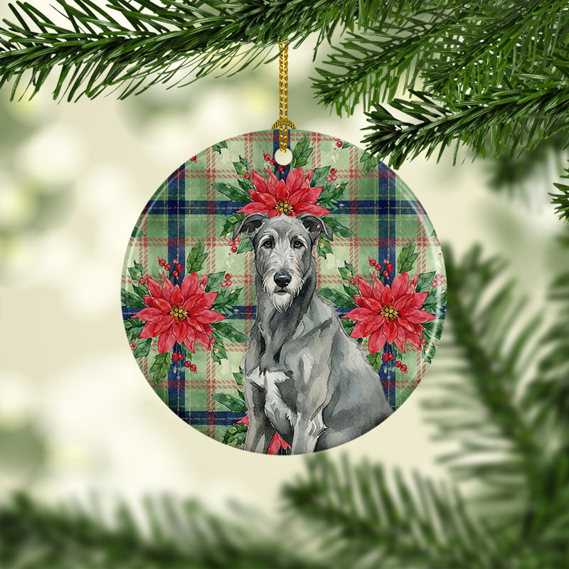 Ornement en céramique gris gris lévrier irlandais, Irish Wolfhound Grey