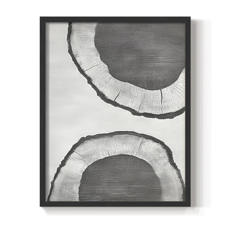 Reproduction abstraite encadrée, prête à être suspendue, fabriquée aux États-Unis, H 29 po x P 23 po, Noir