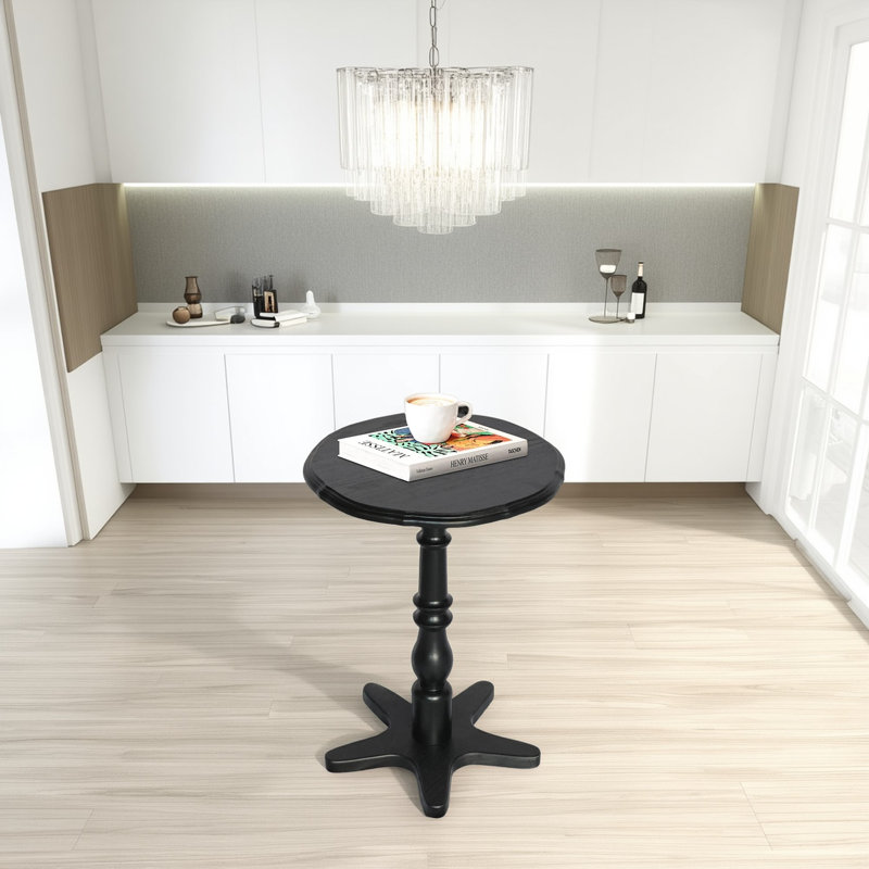 Petite table d'appoint ronde 15,75 pouces, Noir