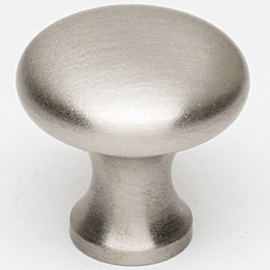 Mushroom Knob, Satin Nickel, 1" H x 1" W x 0.56" D