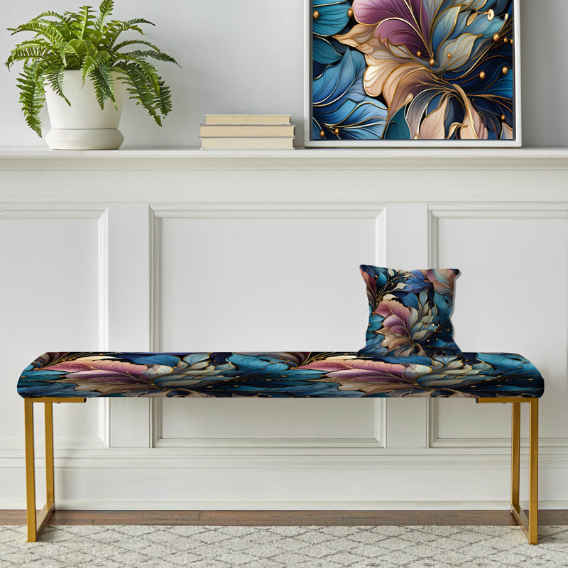 Spiral Flower Elegance Motif Boho - Banc rembourré or Boho