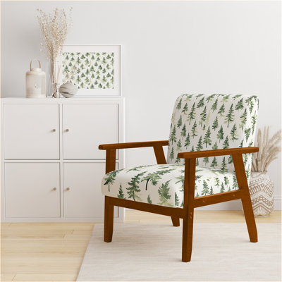 Fauteuil d'appoint rustique Lodge - Cèdre vert Air, fauteuil en velours vert