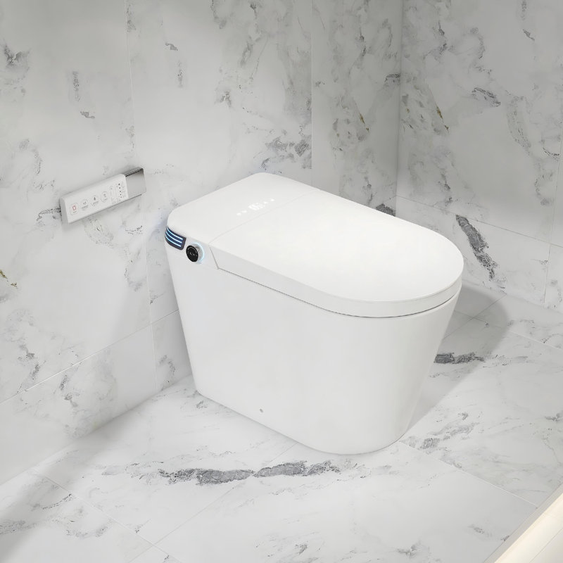  Breezebath Smart Bidet Toilet – Hands-Free Auto Open/Close & Flush, Heated Seat with Night Light, Digital Display, Deodorizer, Built-in Tank 1.06 GPF, Antibacterial Glaze, WaterSense & cUPC/cETL Certified