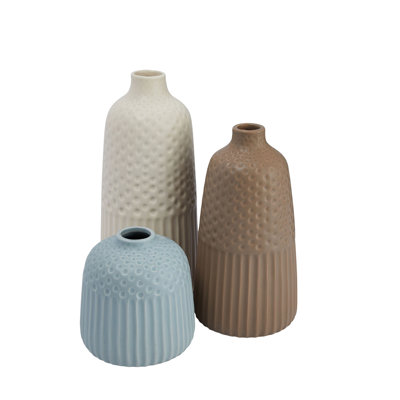 Stoneware 3 Piece Table Vase Set